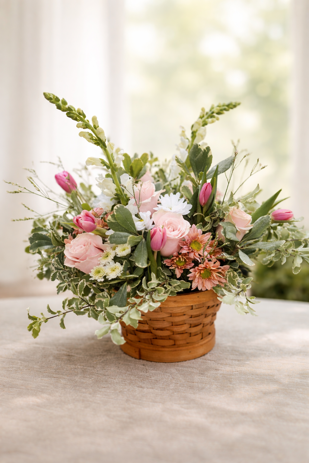 Springtime Grace Flower Basket